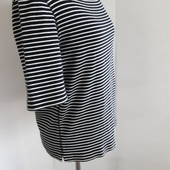 JONES NEW YORK 100% COTTON INSIDE OUT STRIPED BOAT NECK TEE-SHIRT SZ L - Picture 4 of 7